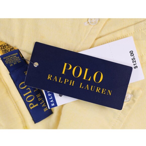 NWT Polo Men Long Sleeve Classic Fit Oxford Shirt Yellow MSRP $125.00 - Picture 4 of 4